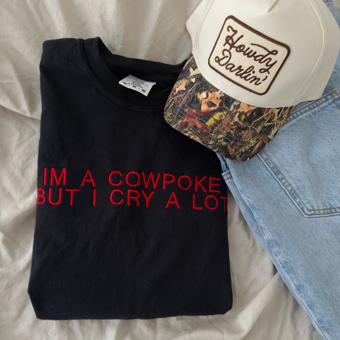 I'm A Cowpoke Embroidered Tee