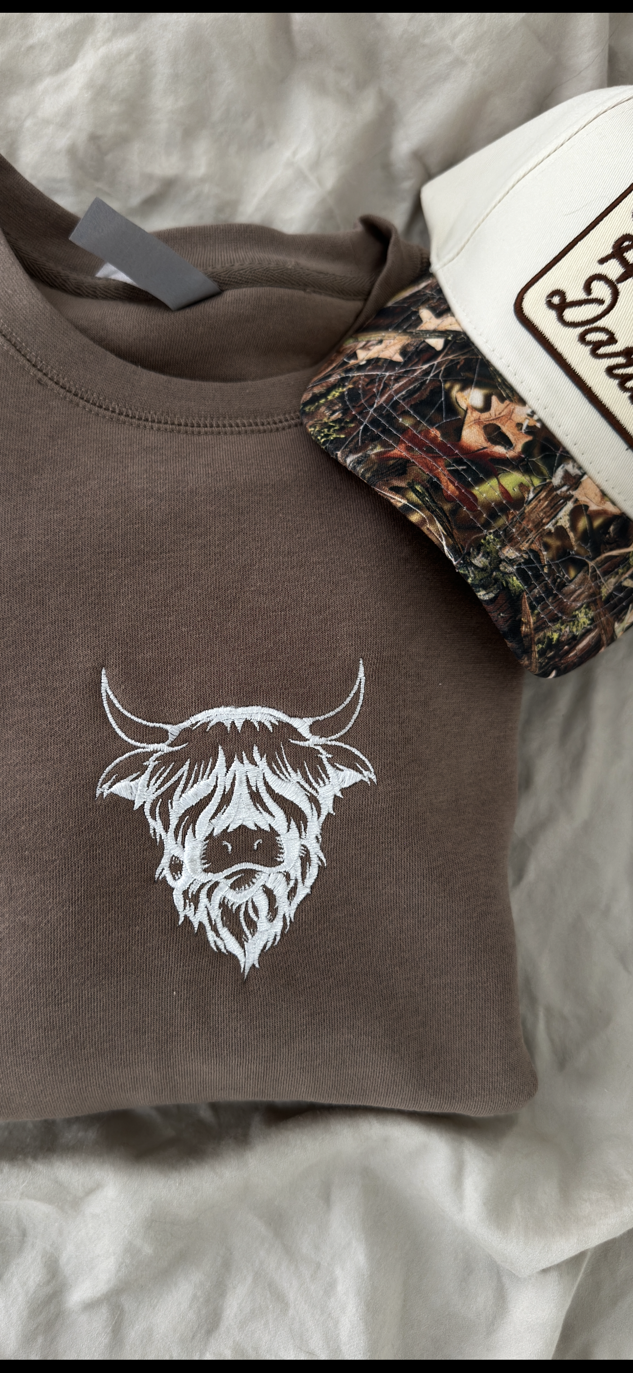 Highland Cow Embroidered Crewneck