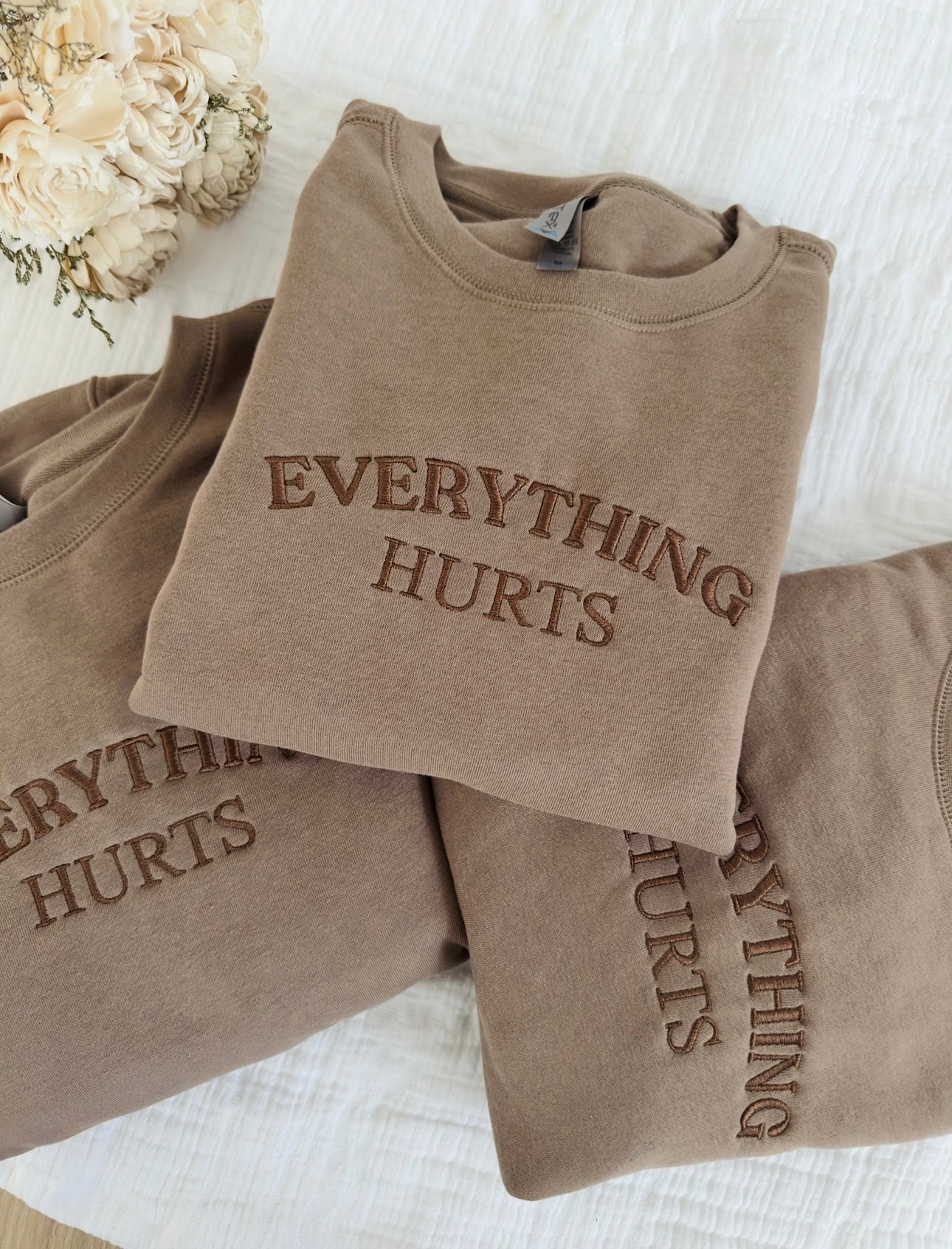 Everything Hurts Embroidered Crewneck
