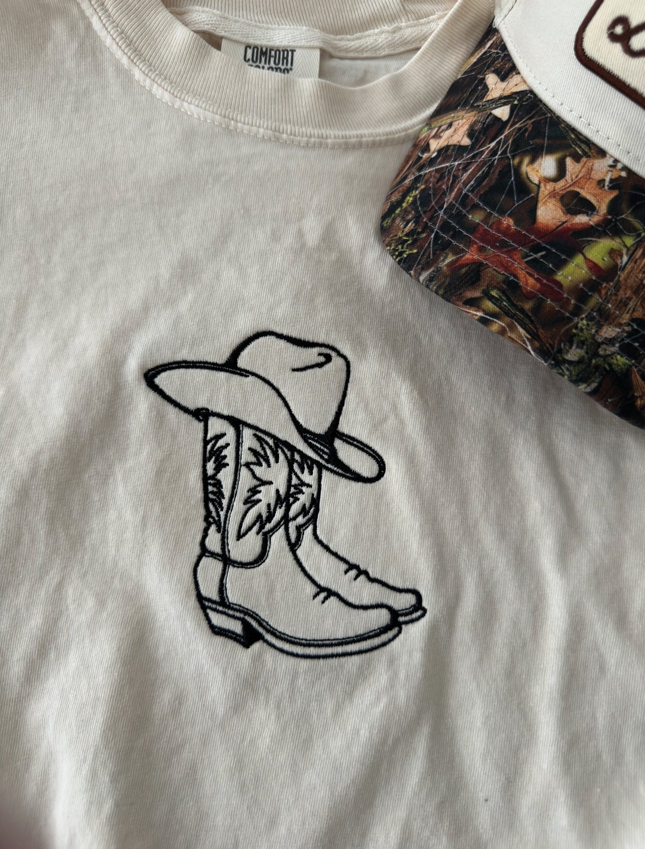 Cowboy Boots and Hat Embroidered Tee