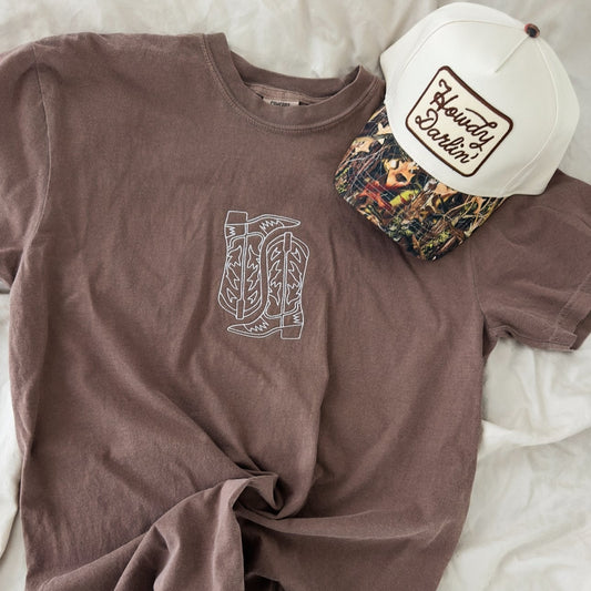 Cowboy Boots Embroidered Tee