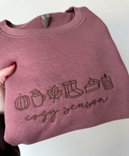 Cozy Season Embroidered Crewneck
