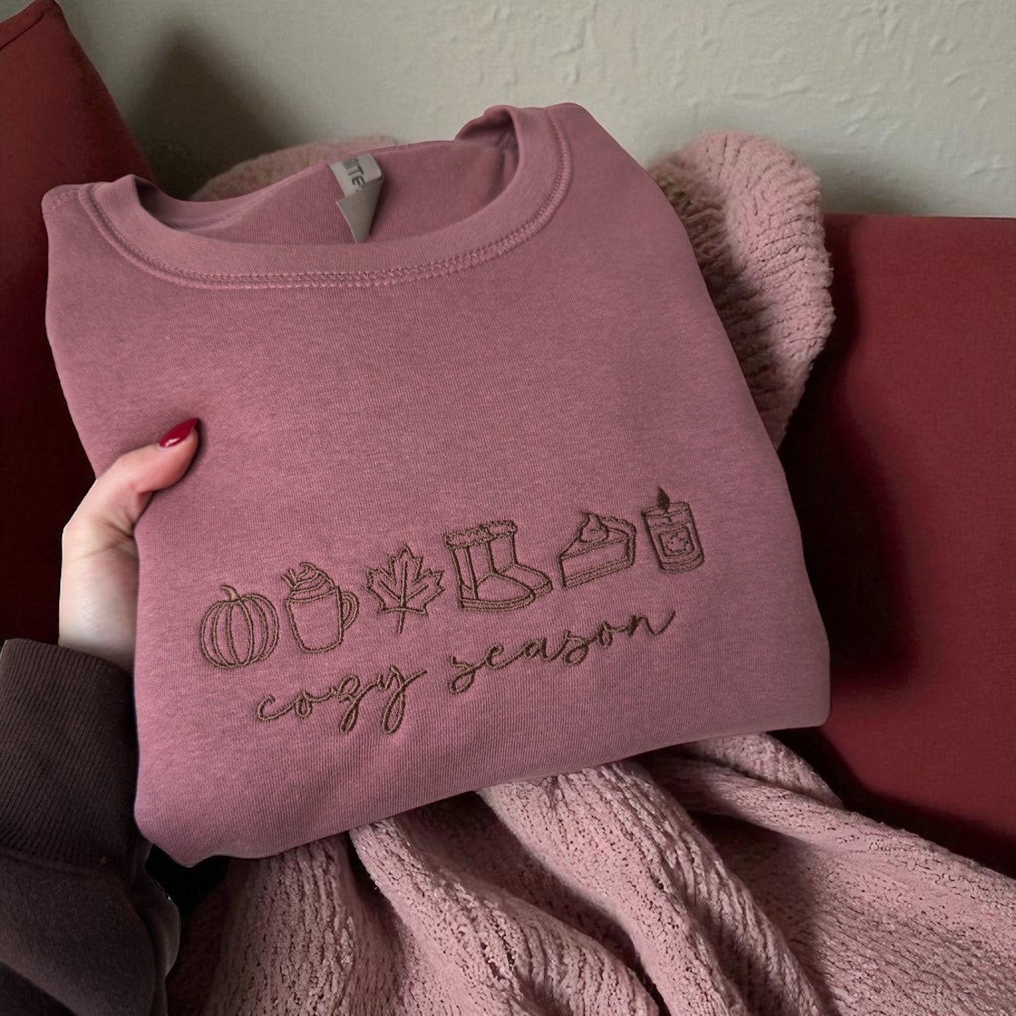 Cozy Season Embroidered Crewneck