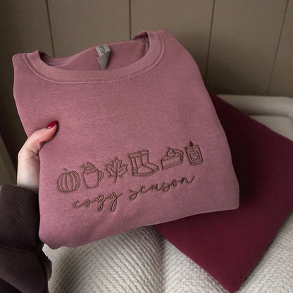 Cozy Season Embroidered Crewneck