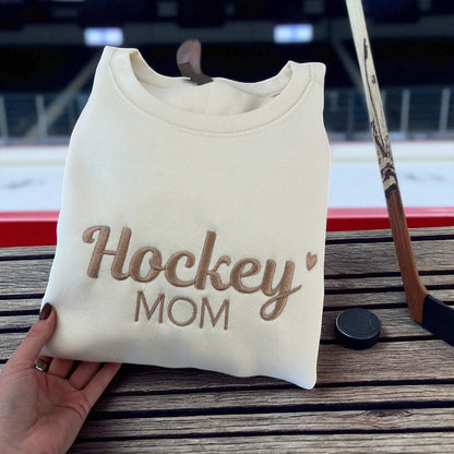 Hockey Mom Embroidered Crewneck