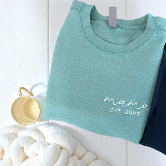 Mama 2025 Embroidered Crewneck