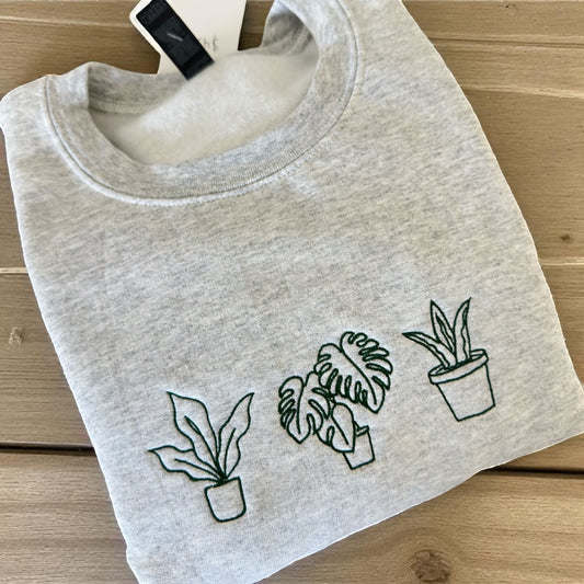 Plants Embroidered Crewneck