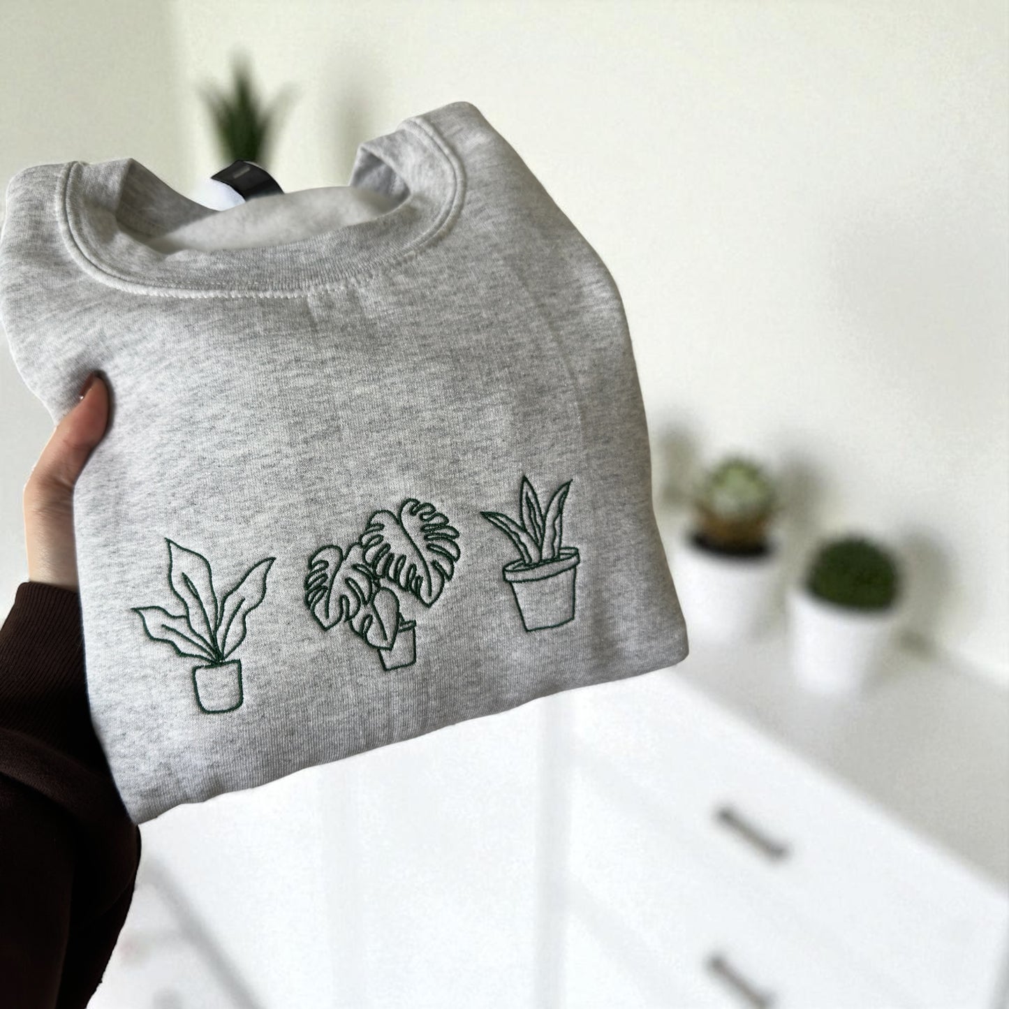 Plants Embroidered Crewneck