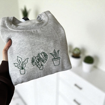 Plants Embroidered Crewneck
