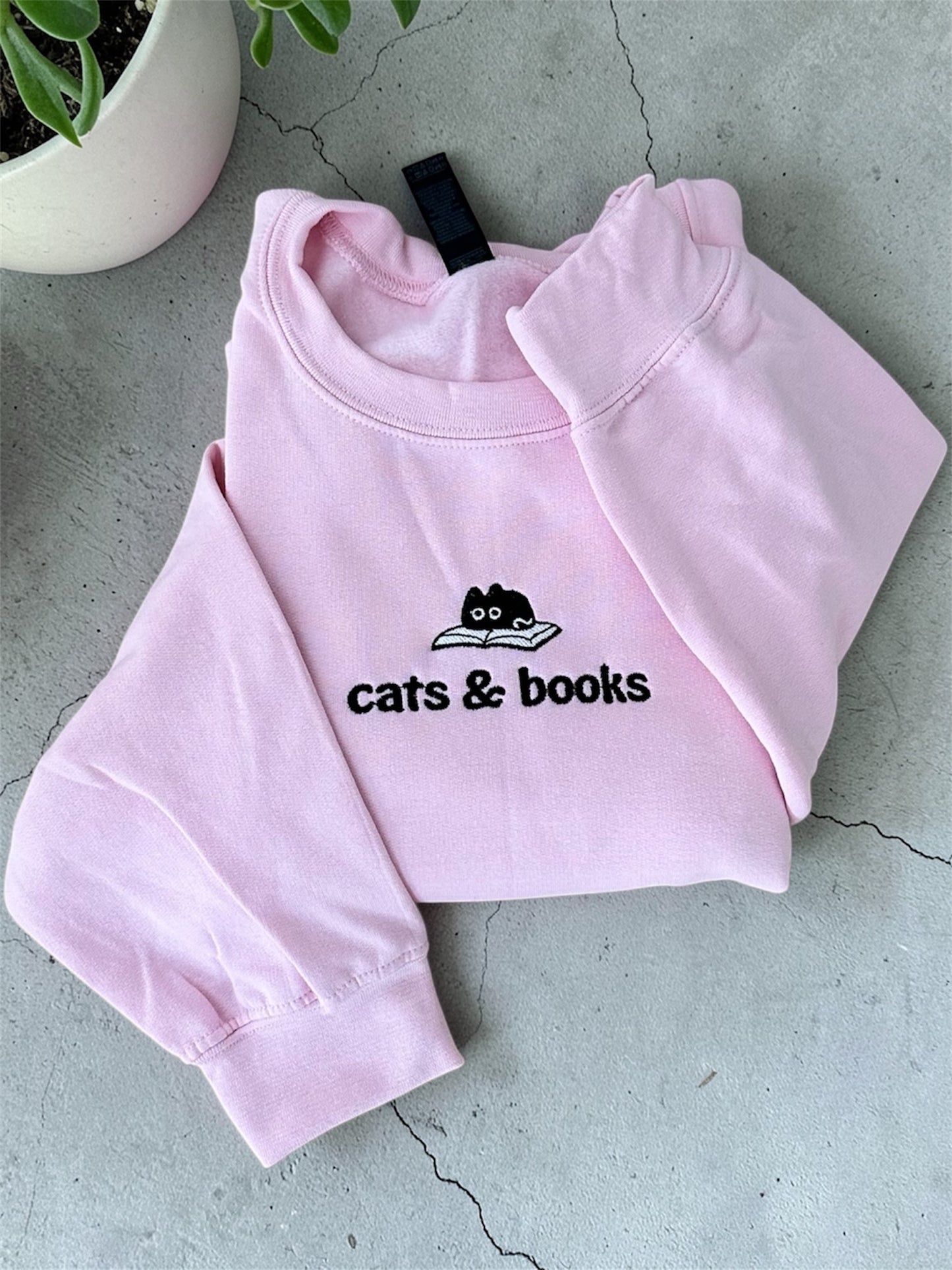 Embroidery Cats and Books