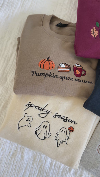 All Booked For Fall Embroidered Crewneck